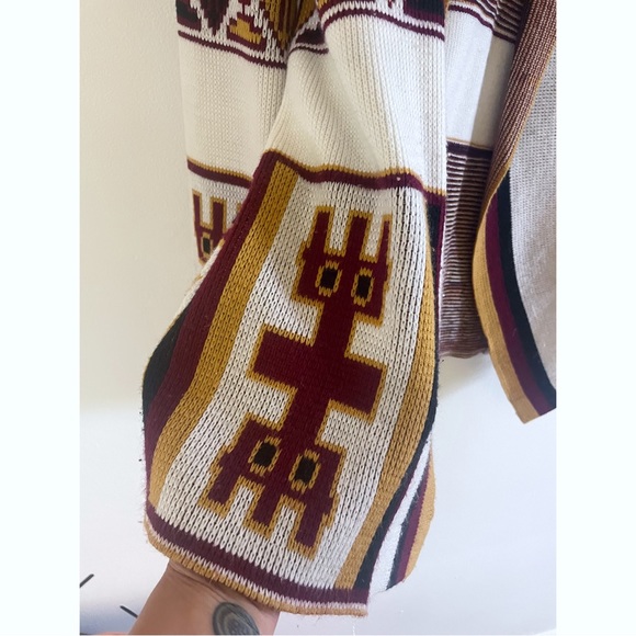 Vintage Space Dye Ethnic Open Sweater Cardigan- Size Medium - Picture 3 of 5